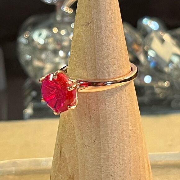 Stunning Volcanic Quartz Solitaire Engagement Ring Vermeil Rose Gold/ Sterling. - Picture 10 of 15